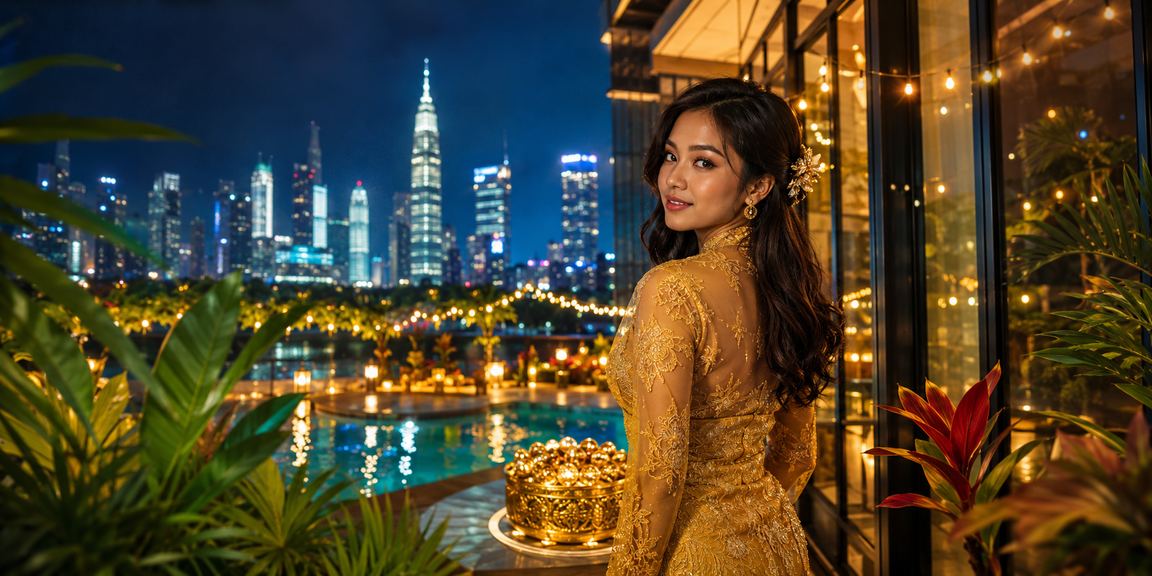 Pengguna wanita berbaju kebaya dari Kuala Lumpur mengakses platform pertaruhan kasino 271
